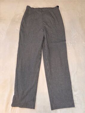 Vintage Kasper & Company Black and White Checked Cotton Pants